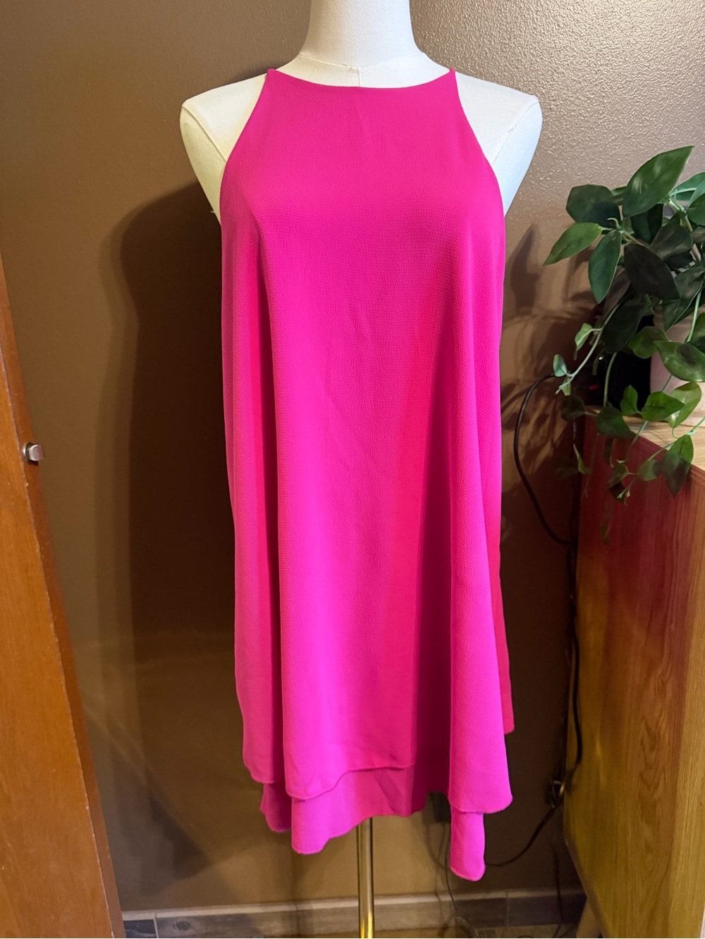 Tyche Hot Pink Halter Mini Dress